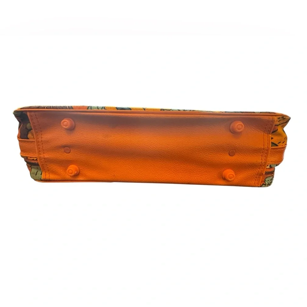 Vintage Floral Orange Travel Suitcase Bag
